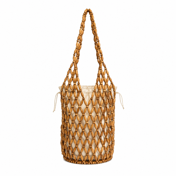 Wood Beaded Tote