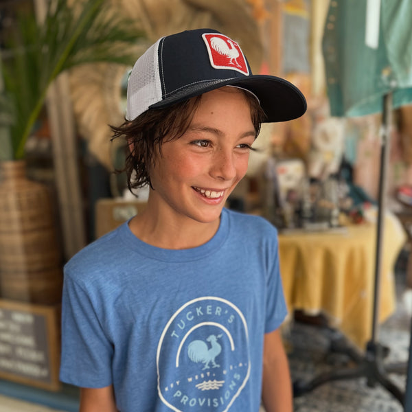 Kids Original Rooster Trucker Hat - Navy