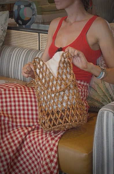 Wood Beaded Tote