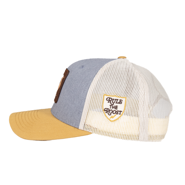 Crowing Rooster Leather Patch Cap